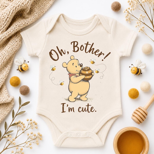 Winnie the Pooh Baby Bodysuit, "Oh Bother I'm" Onesie