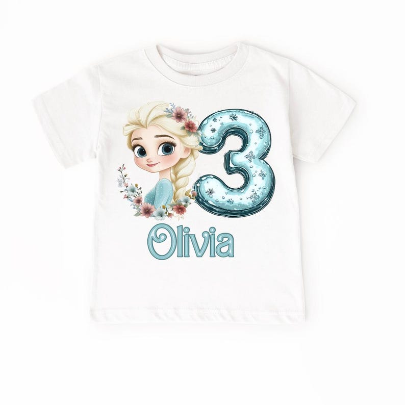 Frozen Elsa Birthday Shirt – Custom Name and Age