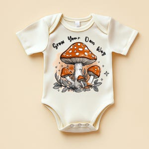 Grow Your Way Mushroom Baby Bodysuit