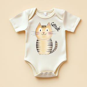 Tabby Cat Baby Bodysuit: Funny Cattitude Onesie, Cat Lover Gift
