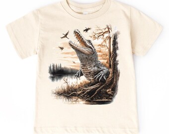 Retro Alligator Kinder T-Shirt Vintage Wildtiere