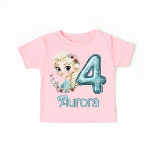 Frozen Elsa Birthday Shirt – Custom Name and Age