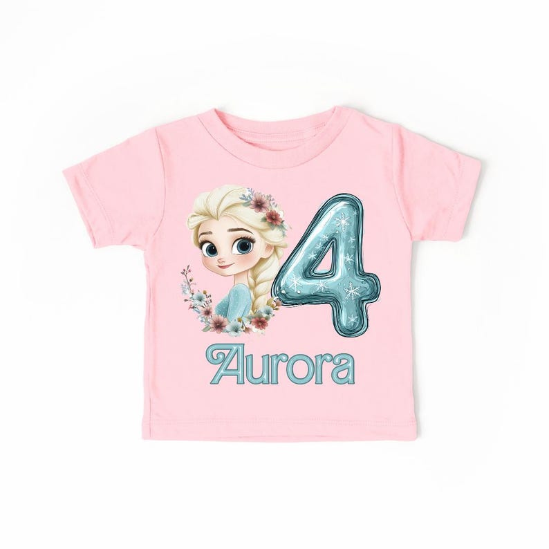 Frozen Elsa Birthday Shirt – Custom Name and Age