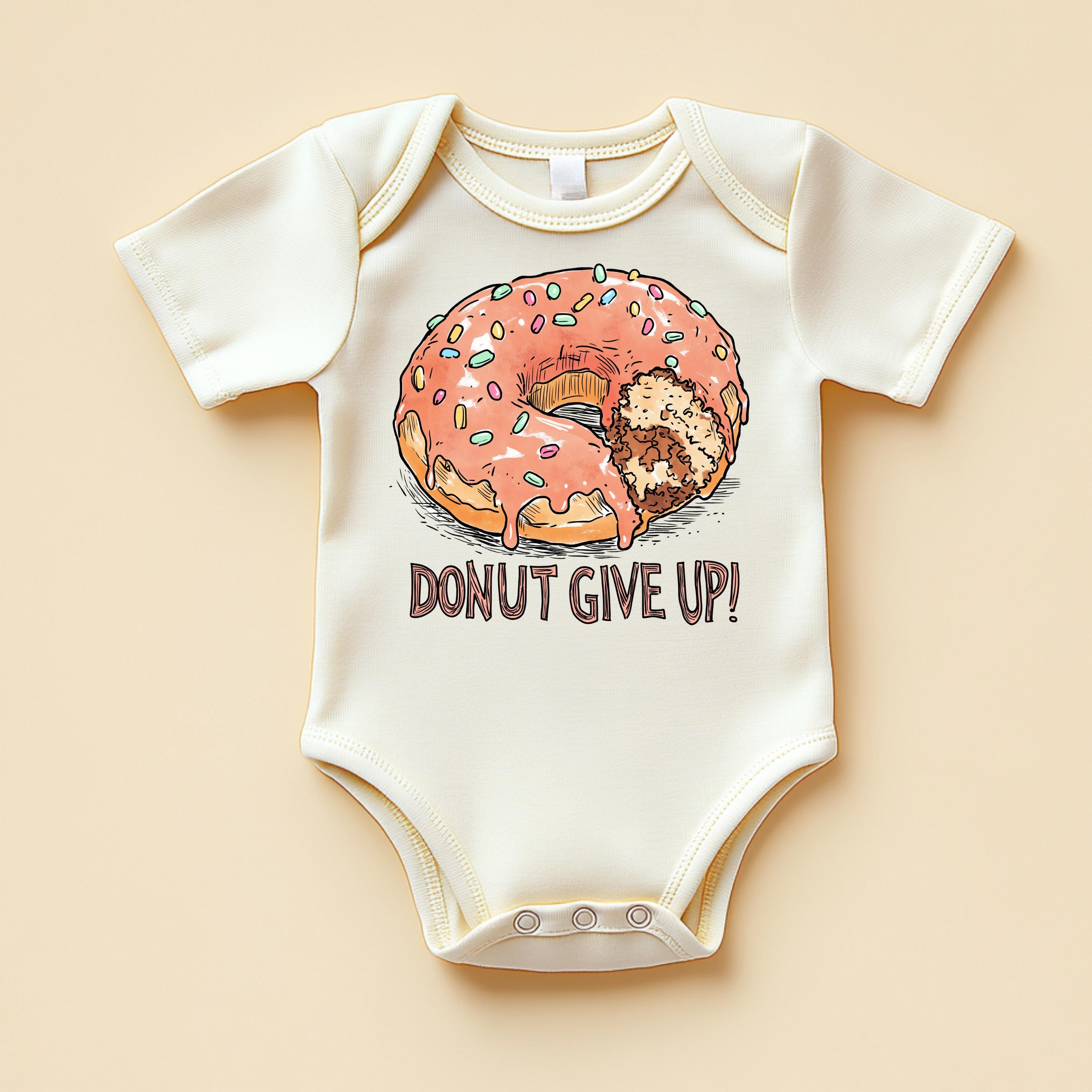 Discover Donut Give Up Baby Bodysuit, Funny Food Pun
