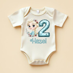 Frozen Elsa Birthday Shirt – Custom Name and Age