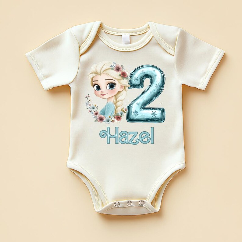 Frozen Elsa Birthday Shirt – Custom Name and Age