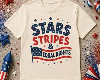 Stars Stripes T-shirt med lika rättigheter, patriotisk barntröja, 4 juli-tröja för småbarn