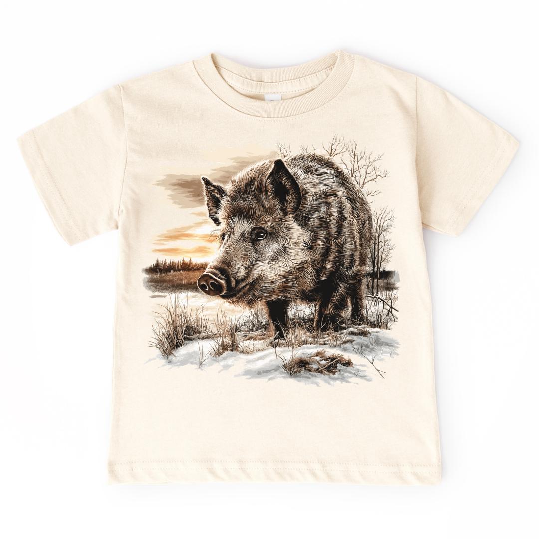 レトロなイノシシの子供用Tシャツ ヴィンテージ自然風景 - Etsy 日本, image size:1080x1080