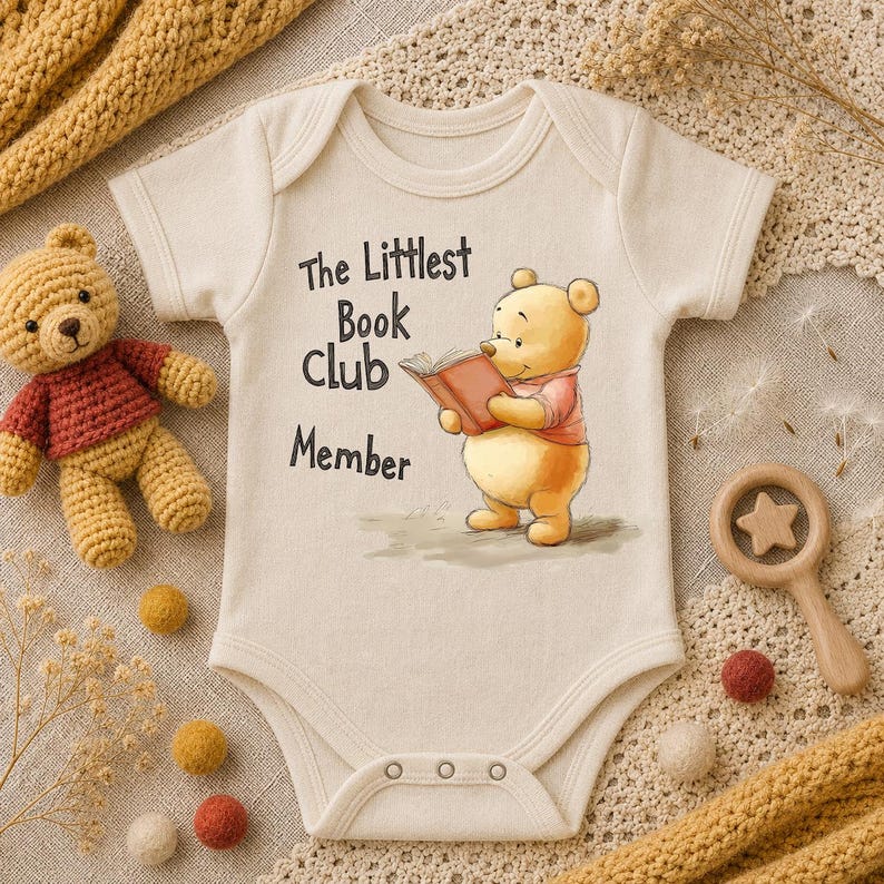 Baby Bear The Littlest Book Club Baby Bodysuit image 1