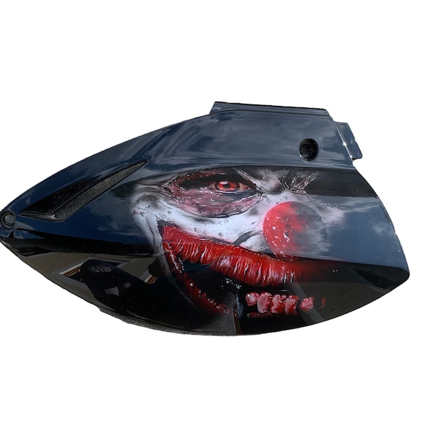 Wandbild auf Motorradteil, Horror Clown Airbrush, Wand Bild, Pennywise, Geburtstags Geschenk