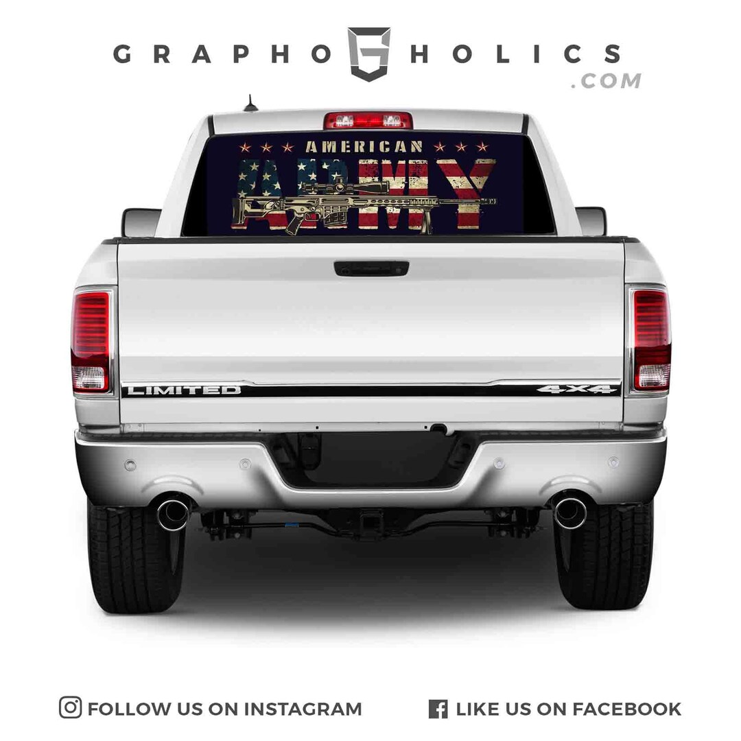 NEW!!! High Quality Pick-up Truck Perforated Rear Window Sticker / View ...