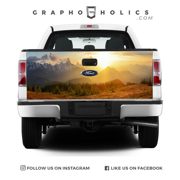 High Quality Pick-Up Truck Tailgate Wraps – Unique Designs, Custom Graphics - Beautiful Mountains