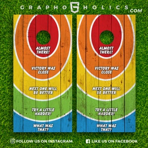 Set of 2 High Quality Laminated Cornhole Boards Wraps 24x48 inch\u2013 Unique Designs Your Family Name #2 /& US Flag Background Custom Graphics