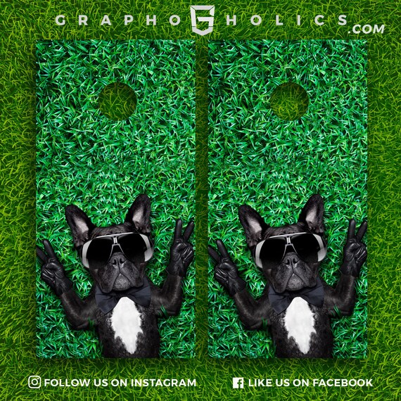 Set of 2 High Quality Laminated Cornhole Boards Wraps 24x48 inch\u2013 Unique Designs Your Family Name #2 /& US Flag Background Custom Graphics