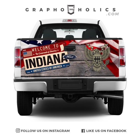 USA State Car Decal - Indiana Shape Vinyl Sticker, 4" X 4" Approx., Outdoor Removable Vinyl For Car Window - View #5