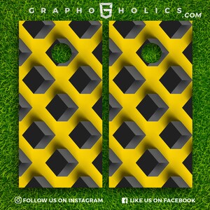 Set of 2 High Quality Laminated Cornhole Boards Wraps 24x48 inch\u2013 Unique Designs Your Family Name #2 /& US Flag Background Custom Graphics