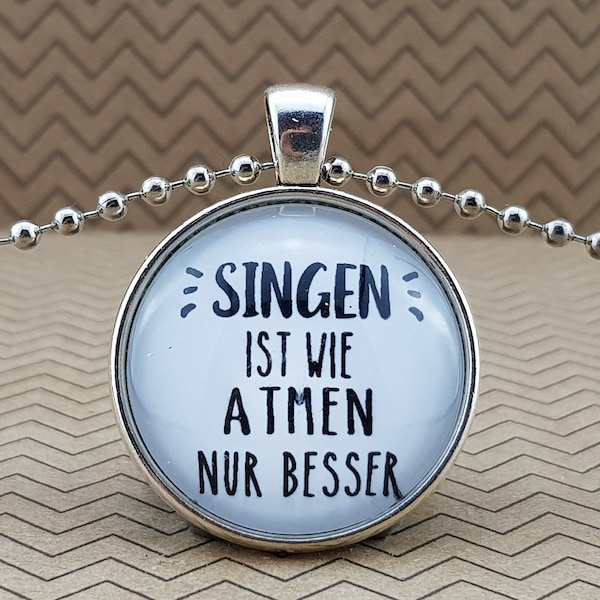 Spruchkette by Perletta 'Singen ist wie atmen nur besser' handmade individualisierbar Geschenke