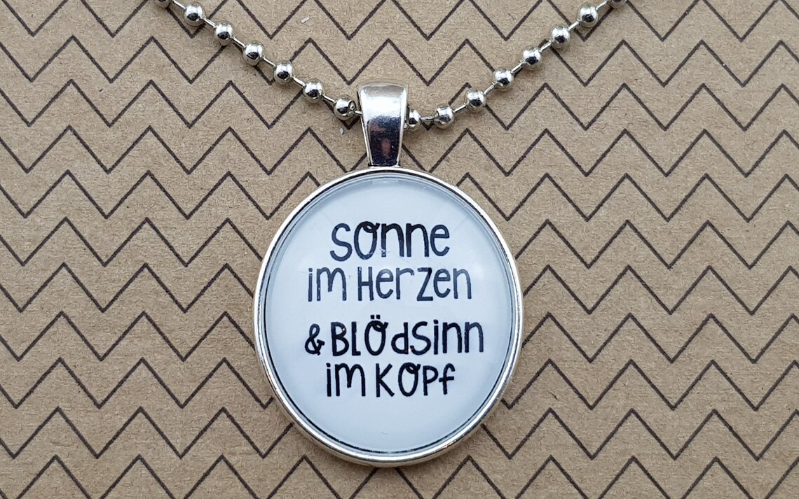Spruchkette by Perletta 'Sonne im Herzen & Blödsinn im Etsy