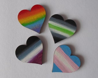 Handmade Pride badge, Pride Brooch, LGBTQIA badge, Ace badge, Trans badge, Non binary badge, Rainbow badge, Handmade Pride badge, Vegan