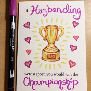Personalisierbare Karte mit Spruch: Wenn Ehen ein Sport wären, würdest du die Europa-Meisterschaft gewinnen