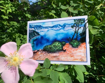 Crater Lake Viewed from Cleetwood Cove Trail, National Park Greeting Card