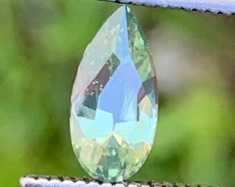 Green Zircon Pear 0.95 Ct Elongated Natural Unheated Loose Gemstone From Sri Lanka