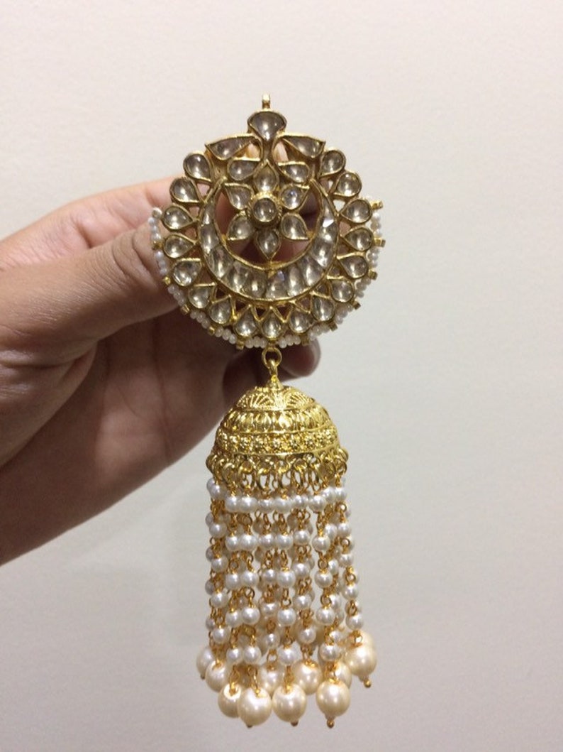Kundan Jhumki earrings | Etsy