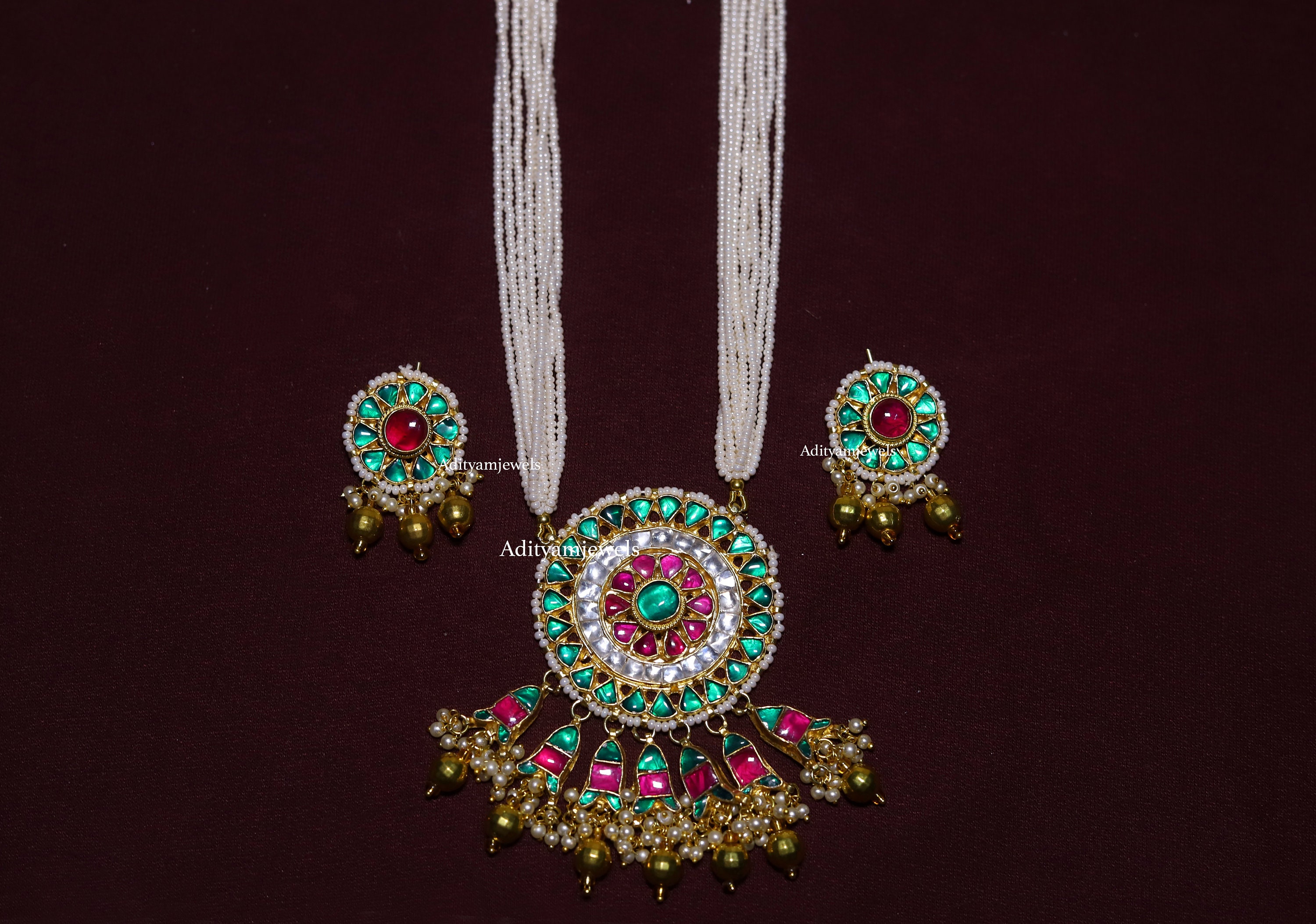 Kundan Pendent Set Etsy