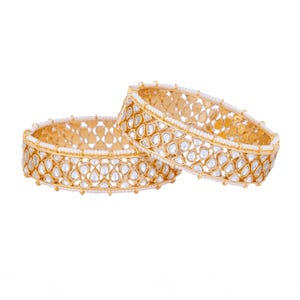 Kundan bangle set, gold plated kundan bangle handmade indian jewelry, festive wear bangles, kundan bangles, set of kundan handcrafted bangle