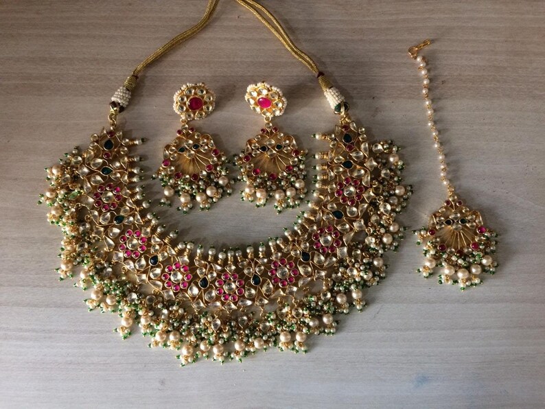 Kundan Necklace Set - Etsy