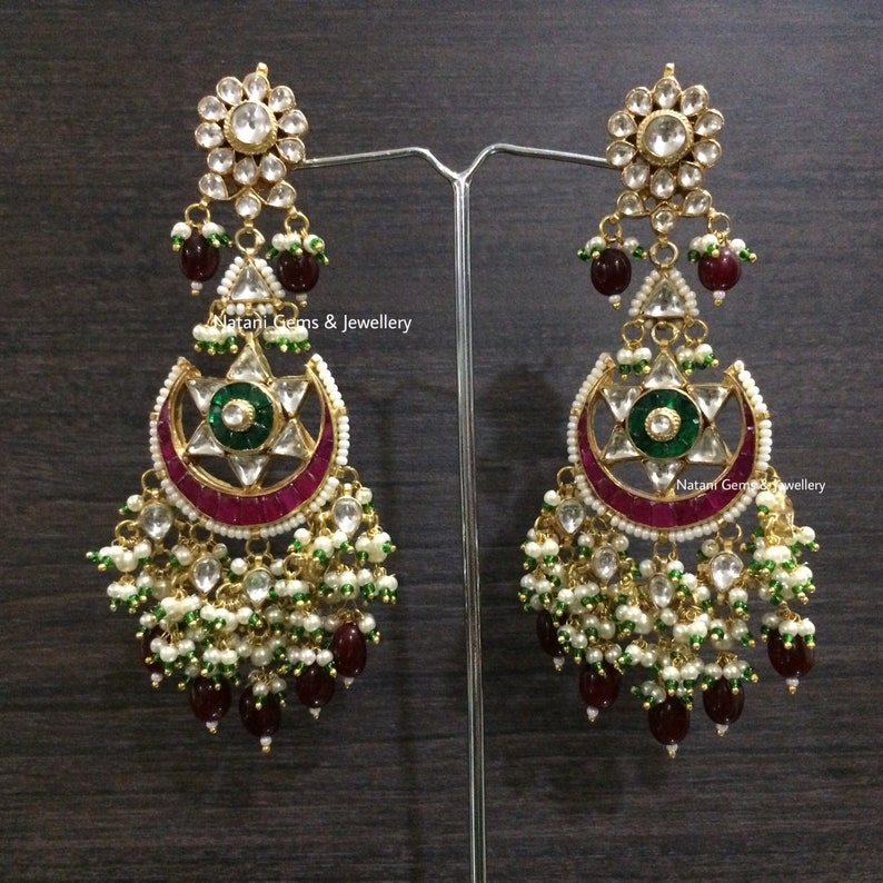 Kundan Earrings - Etsy