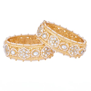 Kundan bangle set, gold plated kundan bangle handmade indian jewelry, festive wear bangles, kundan bangles, set of kundan handcrafted bangle