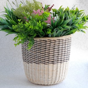 Wicker Open Weave Paper Bin Waste Paper Basket Sustainable Waste Basket Eco Friendly Rubbish Bin New Home Gift Office Bin Planter basket