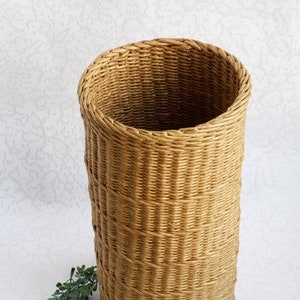 Modern style wicker floor vase for dried flowers Flowers wicker brown vases Decorative tall floor vase Rustic basket decor Country house image 3