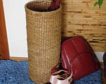 Paragüero Soporte de mimbre para sombrilla Soporte para bastón Soporte para palo Cesta para pasillo Cesta alta Organizador de entrada Hecho a pedido Decoración rústica para el hogar