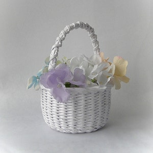  2 cestas pequeñas de mimbre con asa, cestas de flores para  niñas, canastas de ratán para bodas, cestas de regalo de boda, cestas de  mimbre decorativas para decoración del hogar, cesta