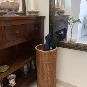 Tall wicker basket umbrella holder without handles Umbrella stand Walking stick holder Hallway basket Porte parapluie Winnipeg wicker cane