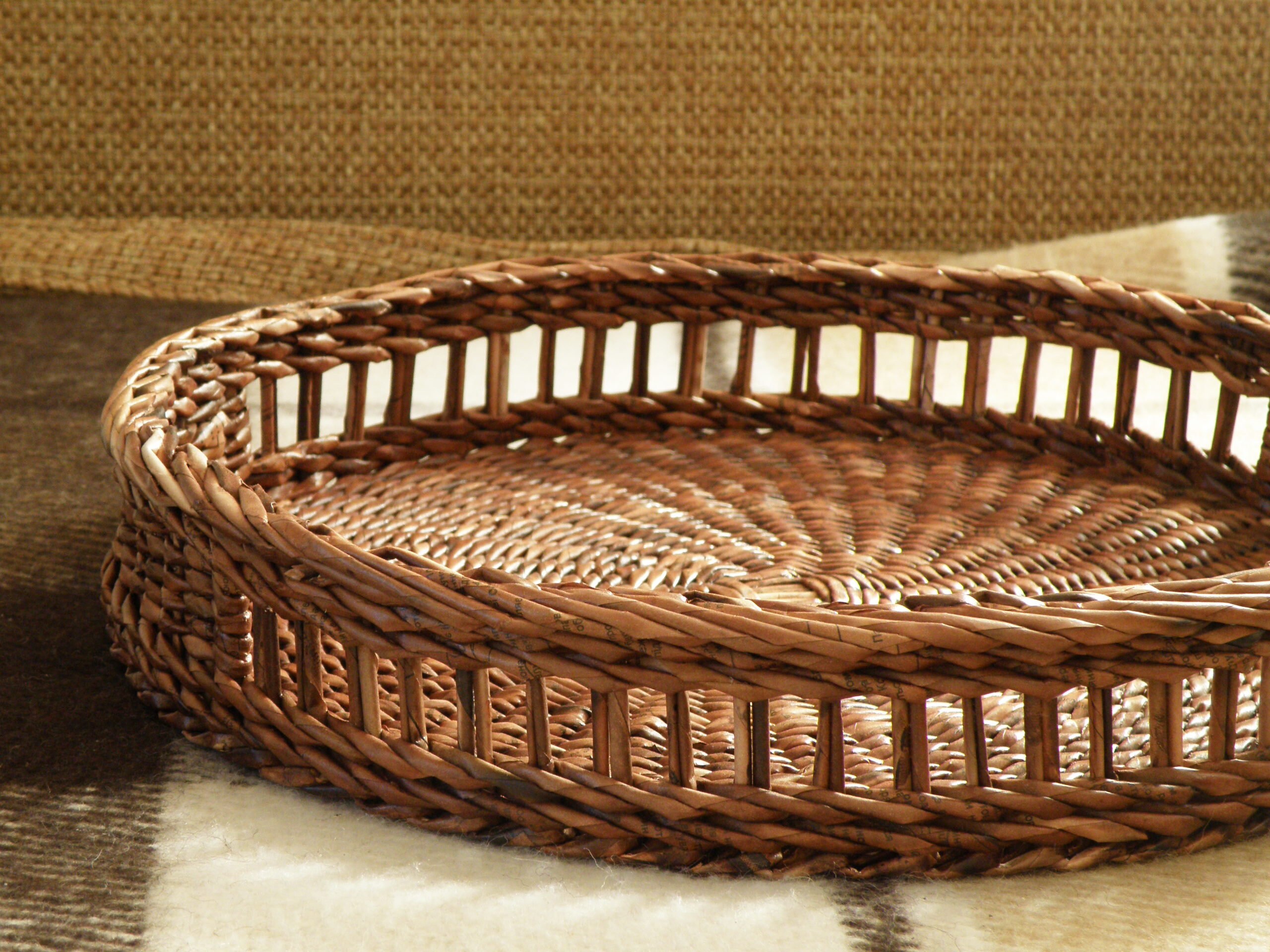 Wicker Wall hanging baskets Round storage basket Coffee table Etsy