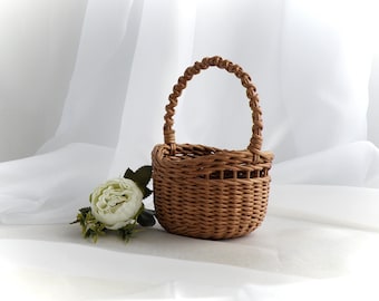Rustic Oval Wicker Flower Basket Plant Pot Garden Easter Hamper Wedding Table 