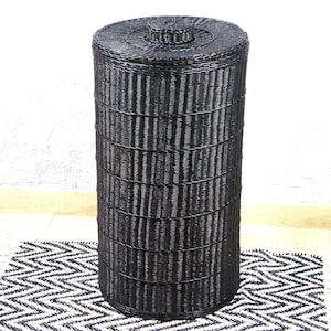 Tall Wicker Laundry Black Hamper Large Wicker Laundry Basket Wicker Bathroom Basket with Lid Round Large Woven Basket Laundry Storage Bin