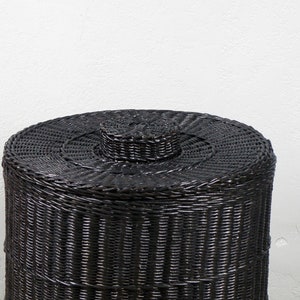 Tall Wicker Laundry Black Hamper Large Wicker Laundry Basket Wicker ...