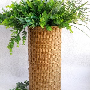 Modern style wicker floor vase for dried flowers Flowers wicker brown vases Decorative tall floor vase Rustic basket decor Country house image 7