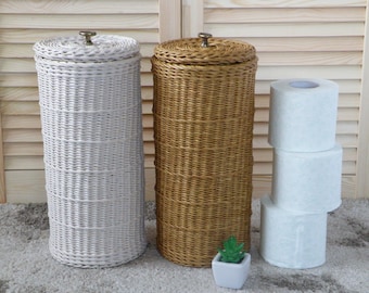 Toilet paper storage basket with lid Spare Roll Holder Toilet Paper Toilet tissue box Toilet paper basket Basket Toilet paper holder