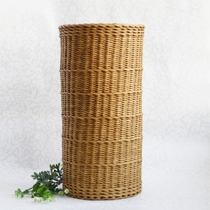 Modern style wicker floor vase for dried flowers Flowers wicker brown vases Decorative tall floor vase Rustic basket decor Country house image 4