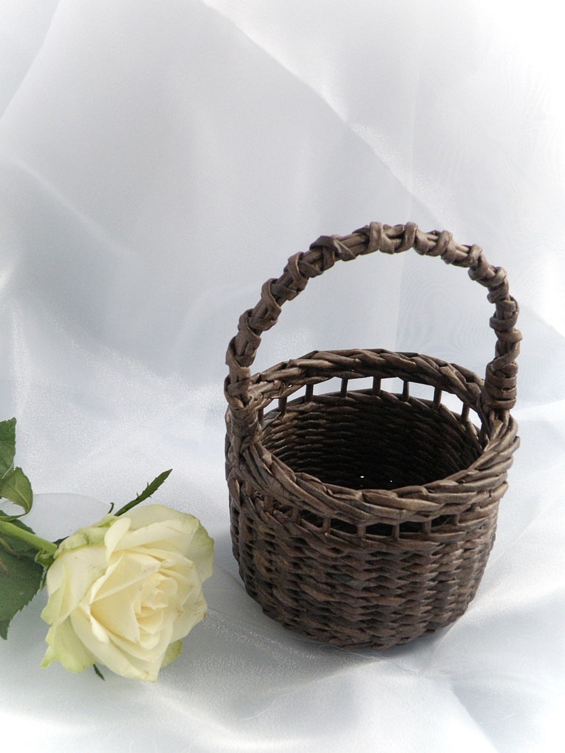 Boho Flower Girl Basket Small Wicker Wedding Basket Pair of Etsy