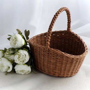 Oval Wicker Flower Girl Basket Flower Basket for a Rustic - Etsy