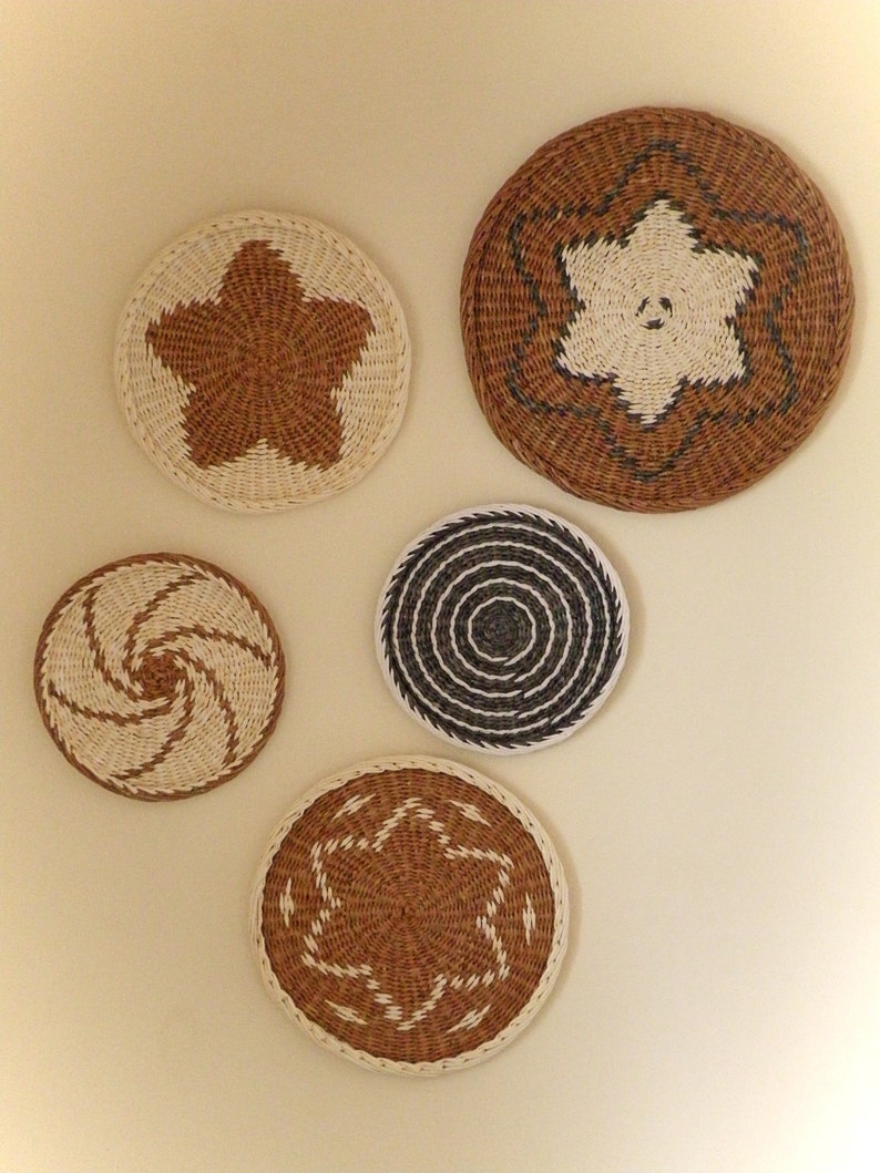 Round woven disc wall decor 16 Inches Discs African basket Etsy