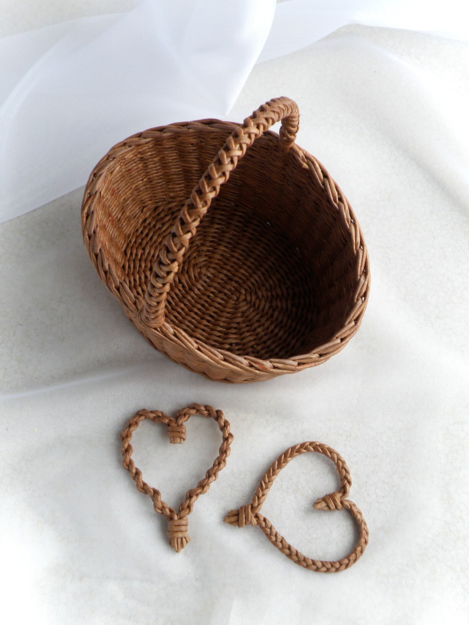 Oval Wicker Flower Girl Basket Flower Basket for a Rustic Etsy