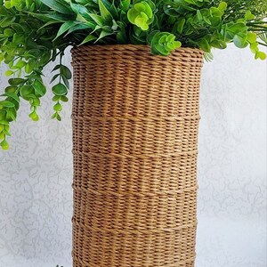 Modern style wicker floor vase for dried flowers Flowers wicker brown vases Decorative tall floor vase Rustic basket decor Country house image 8