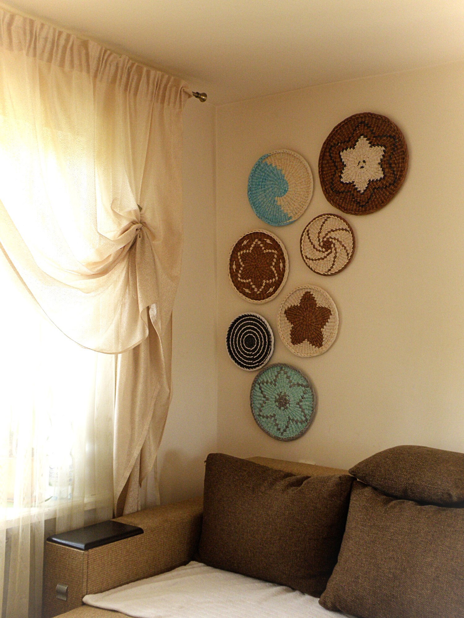 Round woven disc wall decor 16 Inches Discs African basket Etsy